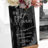 Rehearsal dinner welcome sign - The Night Before Wedding Sign -RR
